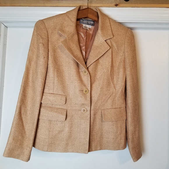 VintageTailleur Platinum by Barrie Pace Silk Woven Lined Blazer